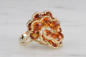 CONTEMPORARY CITRINE DRESS RING ON 18ct YELLOW GOLD