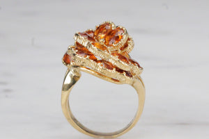 CONTEMPORARY CITRINE DRESS RING ON 18ct YELLOW GOLD