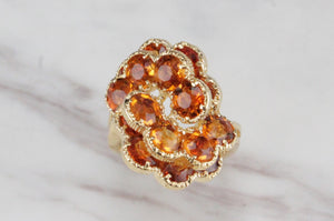 CONTEMPORARY CITRINE DRESS RING ON 18ct YELLOW GOLD