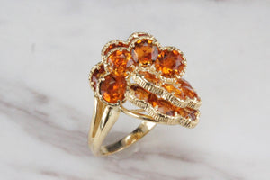 CONTEMPORARY CITRINE DRESS RING ON 18ct YELLOW GOLD