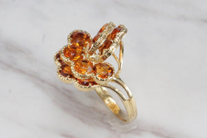 CONTEMPORARY CITRINE DRESS RING ON 18ct YELLOW GOLD