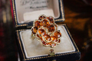 CONTEMPORARY CITRINE DRESS RING ON 18ct YELLOW GOLD