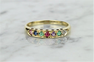 VINTAGE ESTATE ‘DEAREST’ RING ON 9ct YELLOW GOLD