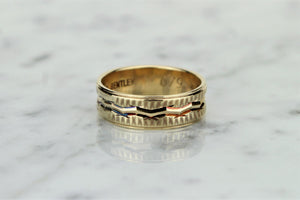 VINTAGE ESTATE 5mm ENGRAVED BAND ON 9ct YELLOW GOLD
