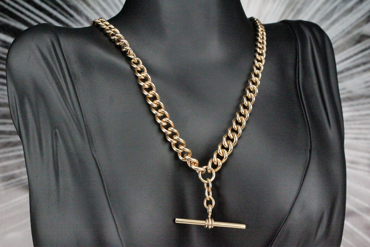 VINTAGE ESTATE ITALIAN 39.95g ALBERT CHAIN ON 9ct YELLOW GOLD