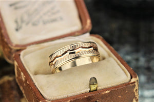 VINTAGE ESTATE 5mm ENGRAVED BAND ON 9ct YELLOW GOLD