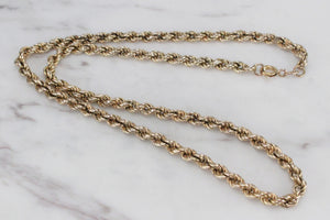 VINTAGE ESTATE CHUNKY ROPE TWIST CHAIN ON 10ct YELLOW GOLD