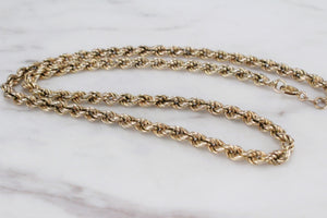 VINTAGE ESTATE CHUNKY ROPE TWIST CHAIN ON 10ct YELLOW GOLD