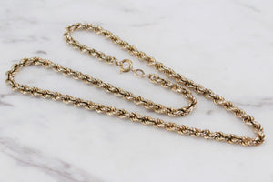 VINTAGE ESTATE CHUNKY ROPE TWIST CHAIN ON 10ct YELLOW GOLD