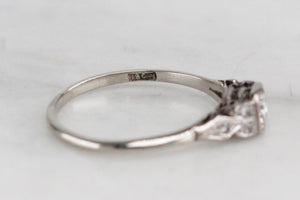 ANTIQUE ART DECO c1920 DIAMOND RING ON 18ct WHITE GOLD & PALLADIUM