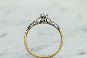 ANTIQUE ART DECO c1920 DIAMOND RING ON 18ct YELLOW GOLD & PLATINUM