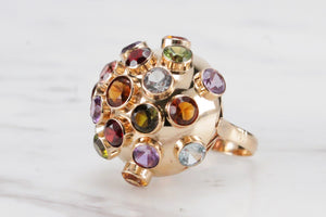 VINTAGE c1950 ‘SPUTNIK’ BOMBE RING ON 18ct YELLOW GOLD