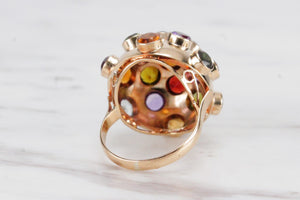 VINTAGE c1950 ‘SPUTNIK’ BOMBE RING ON 18ct YELLOW GOLD