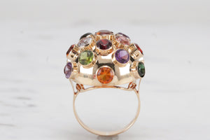 VINTAGE c1950 ‘SPUTNIK’ BOMBE RING ON 18ct YELLOW GOLD