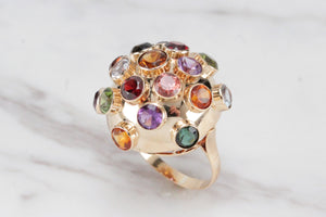 VINTAGE c1950 ‘SPUTNIK’ BOMBE RING ON 18ct YELLOW GOLD