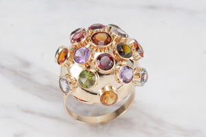 VINTAGE c1950 ‘SPUTNIK’ BOMBE RING ON 18ct YELLOW GOLD