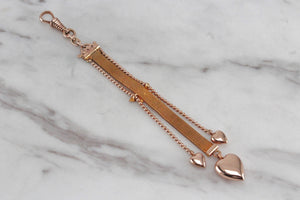 ANTIQUE EDWARDIAN c1910 SAPPHIRE RUBY & SEED PEARL ALBERTINA FOB LANYARD ON 14ct YELLOW GOLD