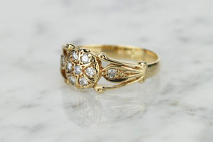 VINTAGE ART DECO STYLE DIAMOND RING ON 18ct YELLOW GOLD