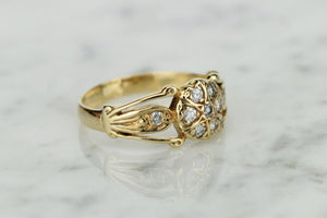 VINTAGE ART DECO STYLE DIAMOND RING ON 18ct YELLOW GOLD