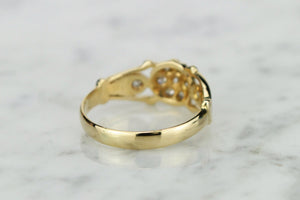 VINTAGE ART DECO STYLE DIAMOND RING ON 18ct YELLOW GOLD