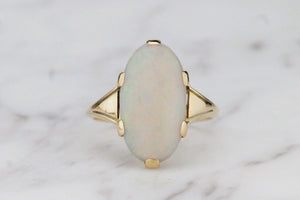 ANTIQUE EDWARDIAN SOLID OPAL RING ON 18ct YELLOW GOLD