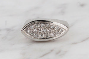 MID CENTURY C1950/60 DESIGNER DIAMOND RING ON 18ct WHITE GOLD