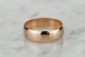 ANTIQUE LATE VICTORIAN c1889 9ct ROSE GOLD BAND