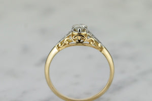 ANTIQUE EDWARDIAN C1910 DIAMOND RING ON 18ct YELLOW GOLD & PLATINUM