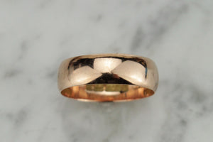 ANTIQUE LATE VICTORIAN c1889 9ct ROSE GOLD BAND