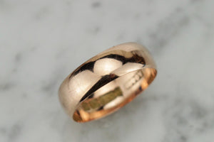 ANTIQUE LATE VICTORIAN c1889 9ct ROSE GOLD BAND