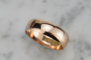 ANTIQUE LATE VICTORIAN c1889 9ct ROSE GOLD BAND