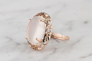 VINTAGE c1940/50’s MOONSTONE RING ON 9ct ROSE GOLD