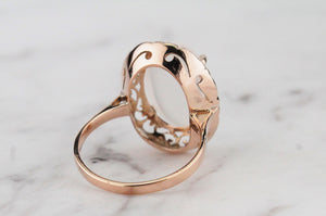 VINTAGE c1940/50’s MOONSTONE RING ON 9ct ROSE GOLD