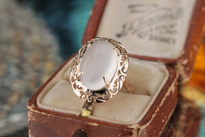 VINTAGE c1940/50’s MOONSTONE RING ON 9ct ROSE GOLD