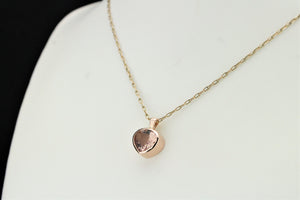 HANDCRAFTED CUSTOM 3.3ct MORGANITE PENDANT ON 9ct ROSE GOLD