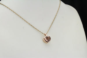 HANDCRAFTED CUSTOM 3.3ct MORGANITE PENDANT ON 9ct ROSE GOLD