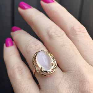 VINTAGE c1940/50’s MOONSTONE RING ON 9ct ROSE GOLD