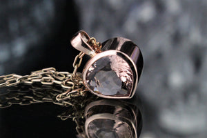 HANDCRAFTED CUSTOM 3.3ct MORGANITE PENDANT ON 9ct ROSE GOLD