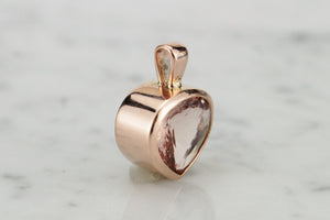 HANDCRAFTED CUSTOM 3.3ct MORGANITE PENDANT ON 9ct ROSE GOLD