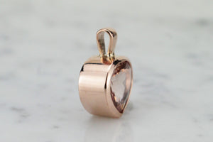 HANDCRAFTED CUSTOM 3.3ct MORGANITE PENDANT ON 9ct ROSE GOLD