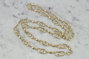 VINTAGE ESTATE FANCY LINK NECKLACE ON 14ct YELLOW GOLD